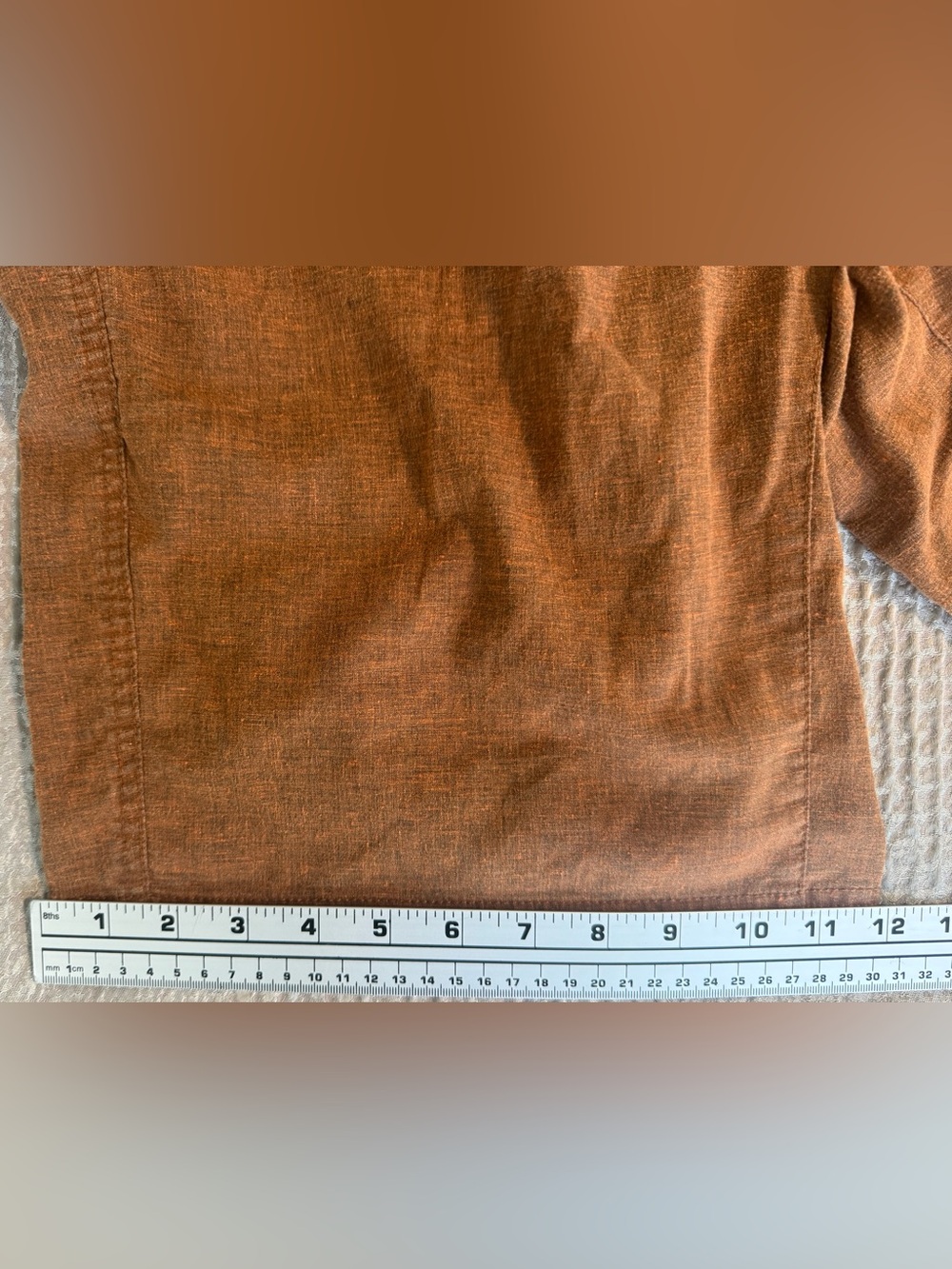 🏷️ prAna Vaha Hemp Blend Shorts Mens M Dark Ginger Elastic Waist - Picture 8 of 10